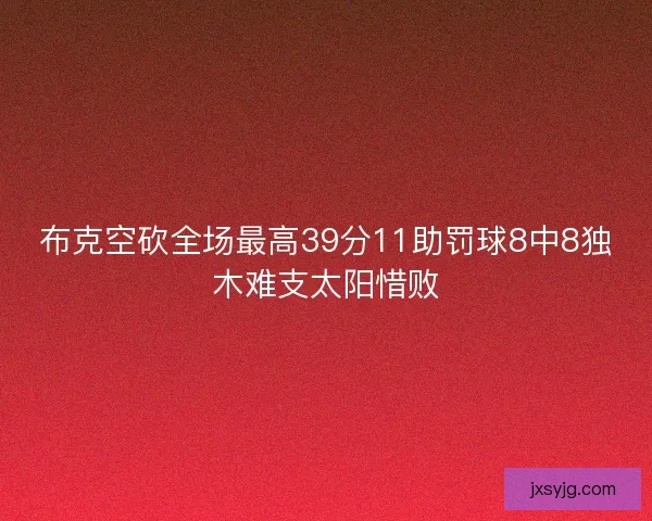 布克空砍全场最高39分11助罚球8中8独木难支太阳惜败